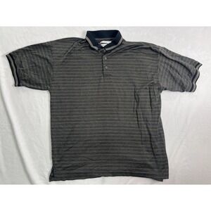 Methode Men's Polo Shirt Black Beige Geometric Cotton Short Sleeve Size XL